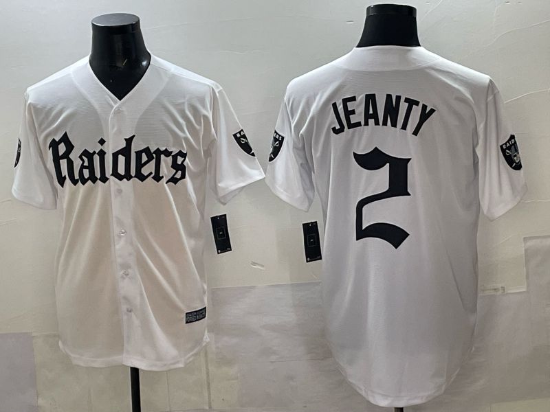 Men 2025 Oakland Raiders #2 Jeanty white 6th generation Joint Name Nike Limited NFL Jersey style 01->oakland raiders->NFL Jersey